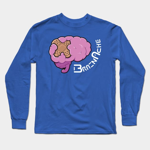 Brainache - white text Long Sleeve T-Shirt by Shapetrix